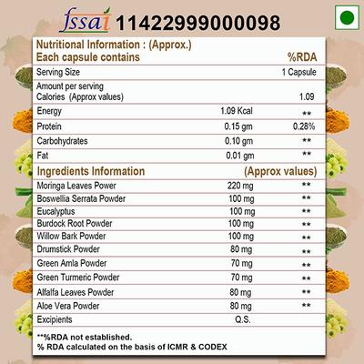 Health Veda Plant Based Joint Support 1000 mg Veg Capsule 60's - Calcium And Minerals