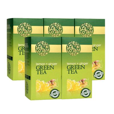 LaPlant Green Tea Bags - Lemon & Ginger (Pack of 5 x 25's) - Teas