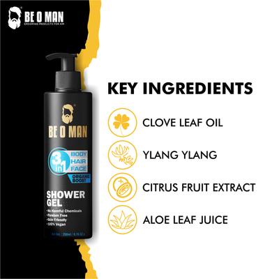 Be O Man 3 in 1 Shower Gel - Organic Boost 200 ml - Shower Gels & Body Wash
