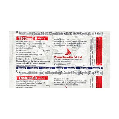 ESOTREND D Capsule 10's - Ulcer/Reflux/Flatulence-Aaa