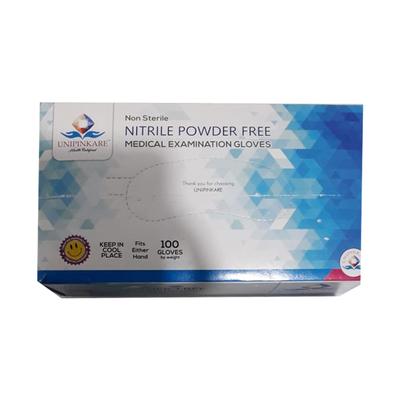 Unipinkare Non Sterile Nitrile Powder Free Medical Examination Gloves (M) 100's - Surgical Consumable