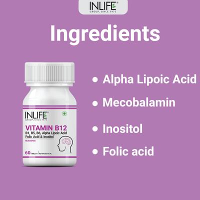 Inlife Vitamin B12 Alpha Lipoic Acid (Ala) for Cognitive Memory Health 60's - Multi-Vitamins