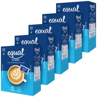 Equal Classic Sweetener Sachet (Pack of 5 x 50's) 1's - Sugar Substitute