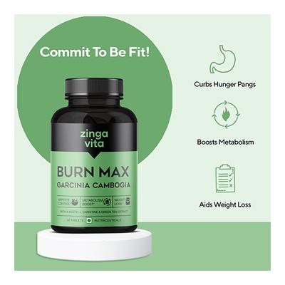 Zingavita Burn Max Garcinia Cambogia Tablet 60's - Herbal Dietary Supplement