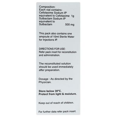 DUOTAX 1.5gm Injection 1's - Bacterial Infections-Cep