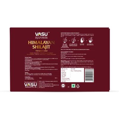 Vasu Ayurveda Himalaya Shilajit Resin - The Black Gold 20 gm + Free Pure Honey 30 gm - Speciality Medicines