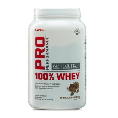 GNC Pro Performance 100% Whey Protein Supreme Powder Chocolate 1.96 lb (N) - Whey Proteins