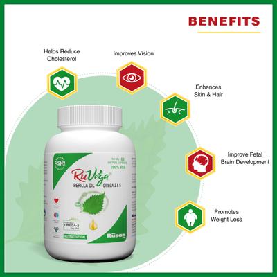 Ruvega Perilla Oil Omega 3 & 6 Capsule 60's - Omega Fish Oil Fatty Acids