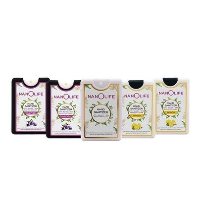 NanOlife Pocket-Size Hand Sanitizer Spray - Assorted (Pack of 5 x 18 ml) - Hand Sanitizer