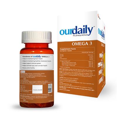 OurDaily Omega 3 Soft Gelatin Capsule 60's - Omega Fish Oil Fatty Acids