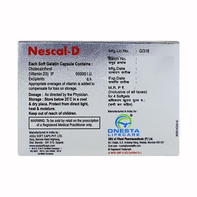 NESCAL D Softgel 4's - Supplements-Vam