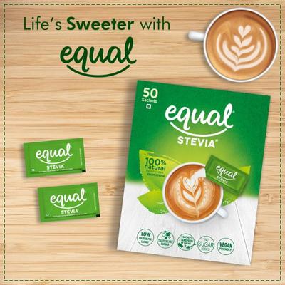 Equal Stevia Natural Sweetener Sachet (Pack of 4 x 50's) 1's - Sweeteners