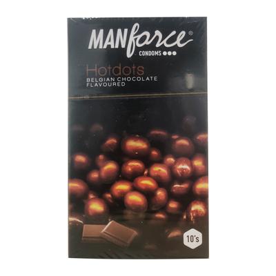 Manforce Hotdots Condoms - Belgian Chocolate 10's - Plain/Flavoured Condoms