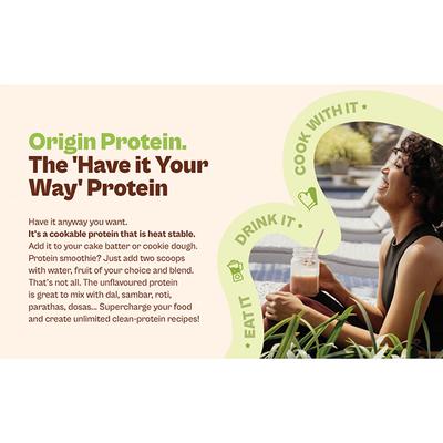 Origin Nutrition Vegan Protein Powder - Unflavoured 1 kg - Whey Proteins