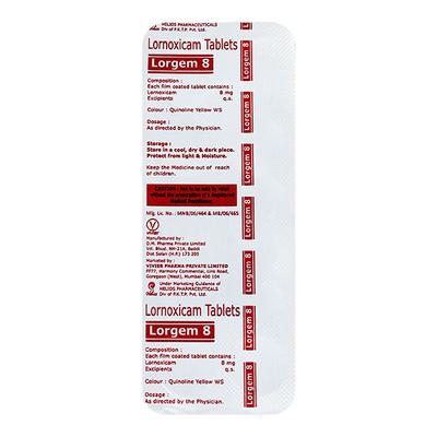 LORGEM 8mg Tablet 10's - Pain relief-Nsa