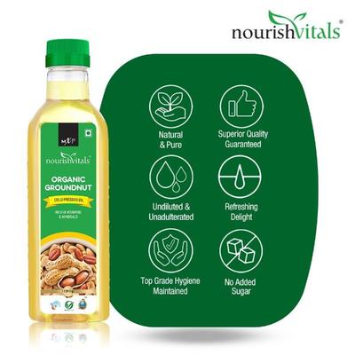 NourishVitals Organic Groundnut Cold Pressed Oil 1 litre - Health Products