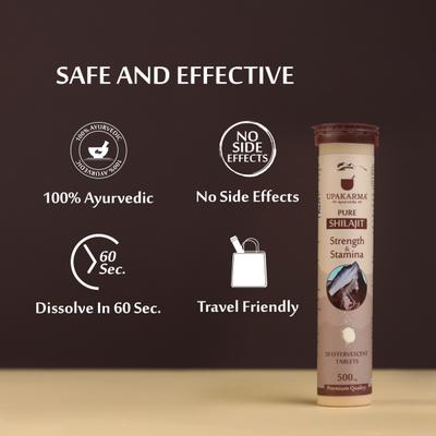 Upakarma Ayurveda Pure Shilajit Effervescent Tablet 20's - Speciality Medicines