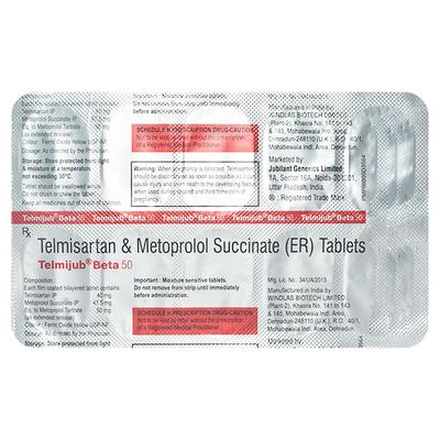 Telmijub Beta 50 Tablet 10'S - Hypertension-Ang