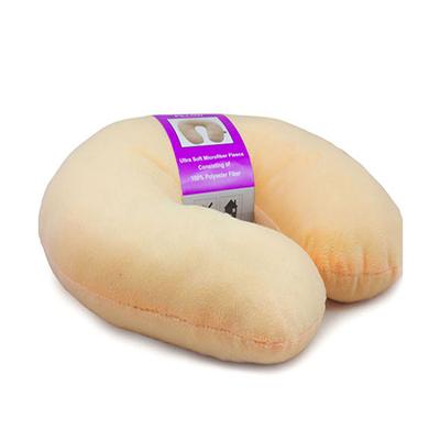 VIAGGI U Shape Feather Soft Microfibre Travel Neck Pillow - Light Orange - Pads And Pillows