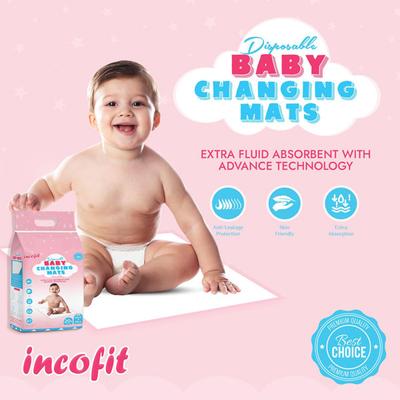 Incofit Disposable Baby Changing Mats (60 x 45 cm) (Pack of 2 x 20's) 1's - Baby Bedding