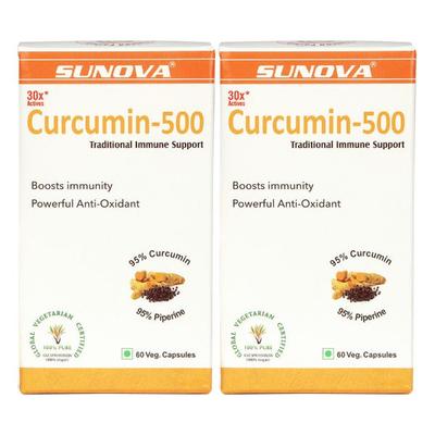 Sunova Curcumin 500 Veg Capsule (Pack of 2 x 60's) 1's - Speciality Medicine