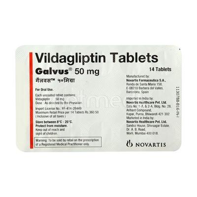 Galvus 50mg Tablet 14'S - Diabetes-Ant