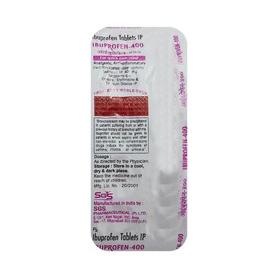 IBUPROFEN (SGS) 400 Tablet 10's - Pain relief-Nsa