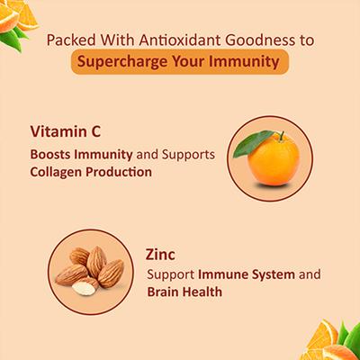 Power Gummies for Vitamin C & Zinc-Boosts Immunity with Orange Flavour-30 Gummies 1's - Nutrition Supplements