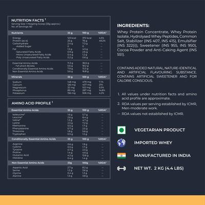 Nutrabay Gold Tri-Blend Whey Protein Powder - Vanilla Ice Cream Flavour 2 kg - Whey Proteins