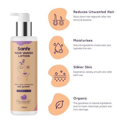 Sanfe Hair Vanish Lotion - Lavendar & Lily 100 ml - Hair Removal Accessories