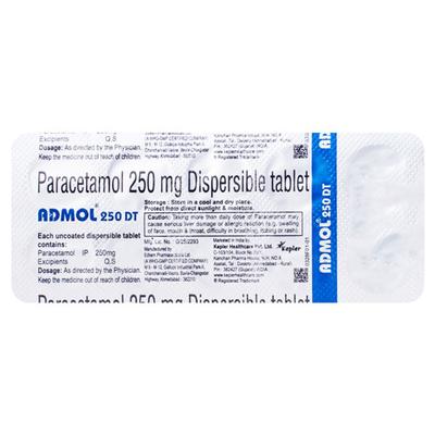 ADMOL DT 250 Tablet 10's - Fever-Ana