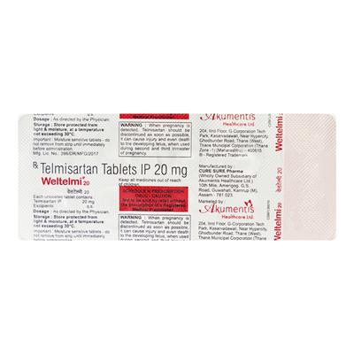 Weltelmi 20mg Tablet 10'S - Hypertension-Ang