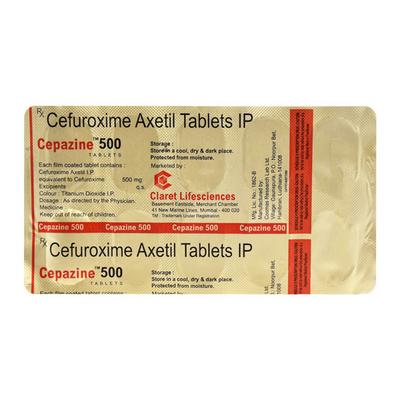 CEPAZINE 500mg Tablet 10's - Bacterial Infections-Cep