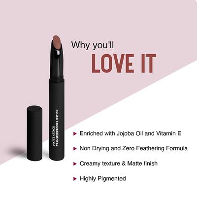 SUGAR Cosmetics Matte Attack Transferproof Lipstick - 10 Depeach Mode (Peach) 2 gm - Lipsticks