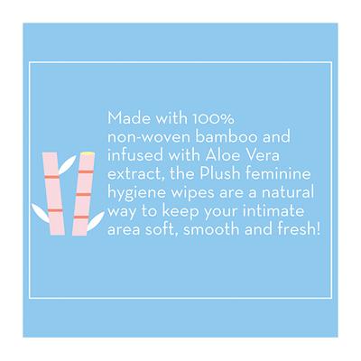 Plush 100% Bamboo Feminine Hygiene Wipes 20's - Intimate Care
