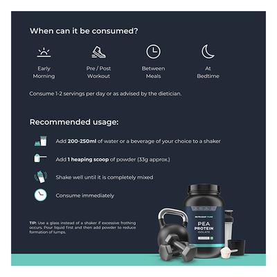 Nutrabay Pure Pea Protein Isolate - Unflavoured 1 kg - Whey Proteins