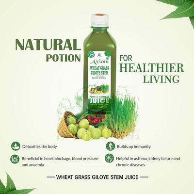 Axiom Jeevan Ras Wheat Grass Giloye Stem Juice 1 ltr - Ayurvedic Juices