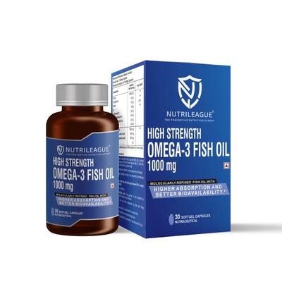 Nutrileague High Strength Omega 3 Fish Oil 1000mg Softgel Capsules 30's - Multi-Vitamins