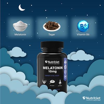 NutritJet Melatonin 10mg Sleeping Aid Veg Tablet 60's - Mental Health
