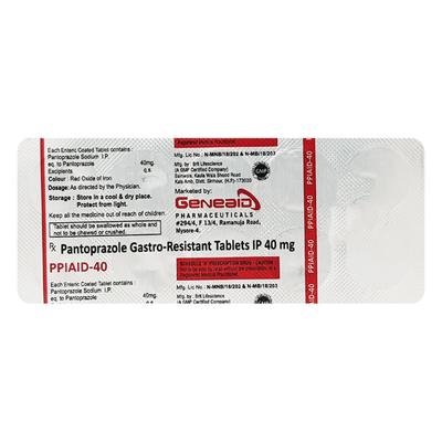 PPIAID 40 Tablet 10's - Ulcer/Reflux/Flatulence-Aaa