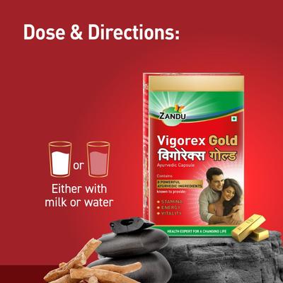 Zandu Vigorex Gold Capsule 10's - Sexual Healthcare