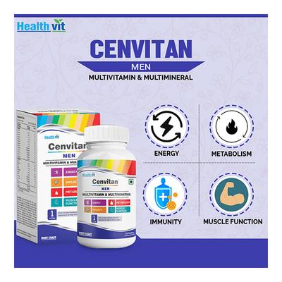 HealthVit Cenvitan Men (Multivitamin & Multimineral) Tablet 60's - Multi-Vitamins