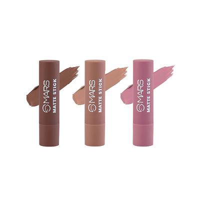 Mars Matte Lipsticks Box - 05 Blushed Nudes 3.2gm each 3's - Lip Kits & Palettes