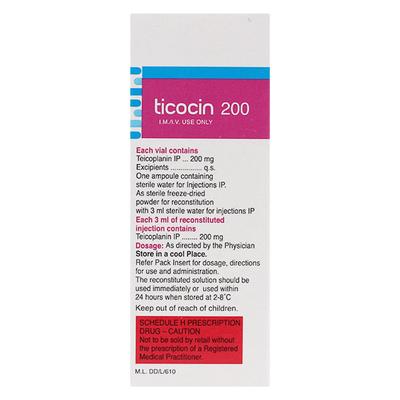 Ticocin 200mg Injection 1's - Bacterial Infections-OAB
