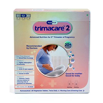 Plus Plus Lifesciences Trimacare 2 Veg Tablet (Morning 30's + Evening 30's) - Nutritional Supplements