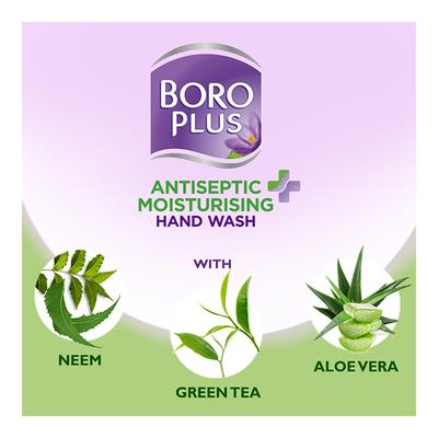 Boro Plus Antiseptic + Moisturising Hand Wash Liquid - Neem, Green Tea & Aloe Vera 750 ml - Personal Care (Ayush)