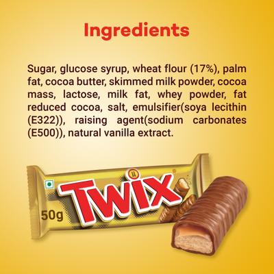 Twix Chocolate Bar 50 gm - Nutritional Bars