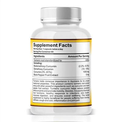 Nutrafirst Tumeric Curcumin Capsule 60's - Herbal Dietary Supplement