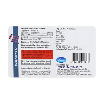 CEFREDROX O Tablet 10's - Bacterial Infections-Cep