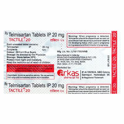 TACTILE 20mg Tablet 10's - Hypertension-Ang